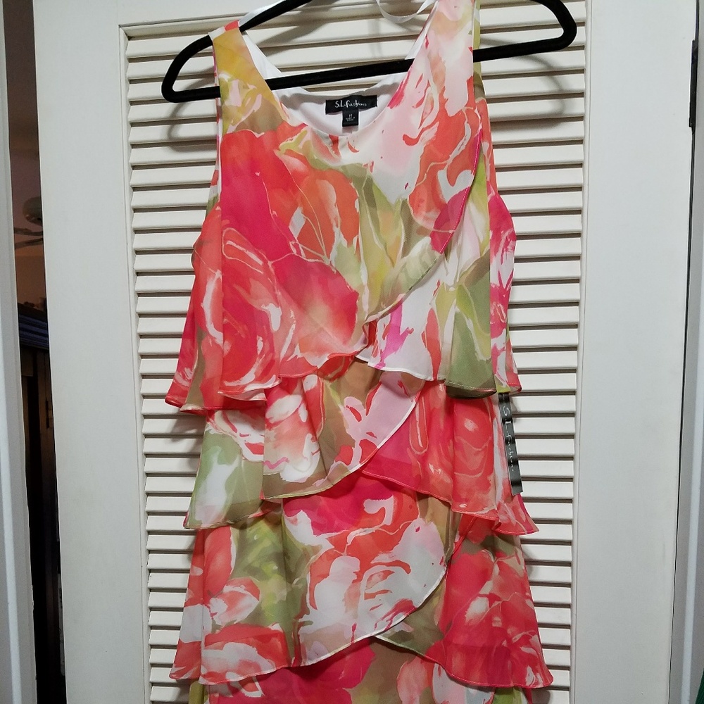 NWT S.L. Fashions Sleeveless Tulip Dress Size 16
